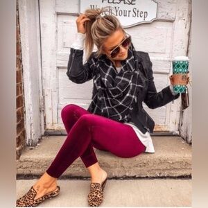 Spanx Women’s Velvet leggings Size Small - Rich Burgundy High Rise Compression